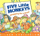 Five Little Monkeys Shopping for School (7x7) (Five Little Monkeys) (Board Book) (A)