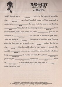 Sonic the Hedgehog: The Official Movie Mad Libs ( Mad Libs )