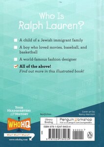 Who Is Ralph Lauren? (Who Was...?) (Library Binding)