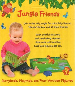 Jungle Friends (Storybook, Playmat & 4 Wooden Figures Set)